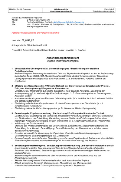 Abschlussbericht QuaOne